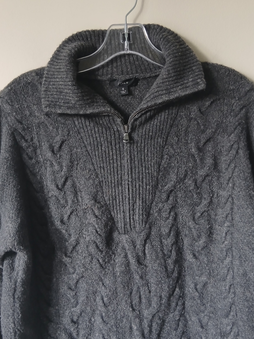 J.Crew Cable-Knit Half-Zip Sweater Supersoft Yarn Alpaca Merino Wool Blend